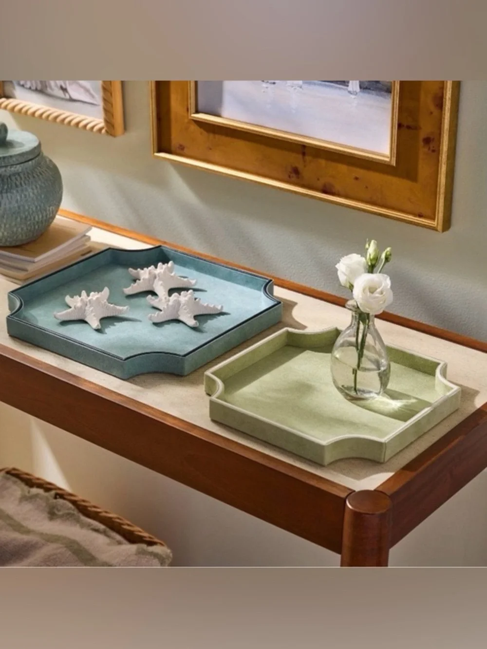 Set of 2 Faux Suede Trays— Threshold designed with Studio McGee